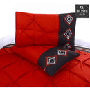 3 Pc's Embroidered Pintuck Duvet Maroon