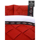 3 Pc's Embroidered Pintuck Duvet Maroon