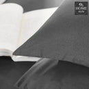 3 PCs Fitted Bed skirt with Pillow cover Dark Grey