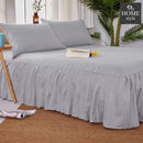 3 PCs Fitted Bed skirt with Pillow cover Light Grey