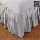 3 PCs Fitted Bed skirt with Pillow cover Light Grey