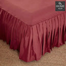 3 PCs Fitted Bed skirt with Pillow cover Red