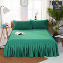 3 PCs Fitted Bed skirt with Pillow cover Teal