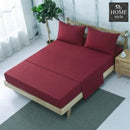 3 PCs Fitted Sheet Rich Cotton Burgundy with Pillow cover