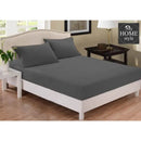 3 PCs Fitted Sheet Rich Cotton Charcoal Grey with Pillow cover