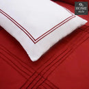 3 Pcs Luxury Baratta Pleated Duvet Set Red