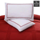 3 Pcs Luxury Baratta Pleated Duvet Set Red