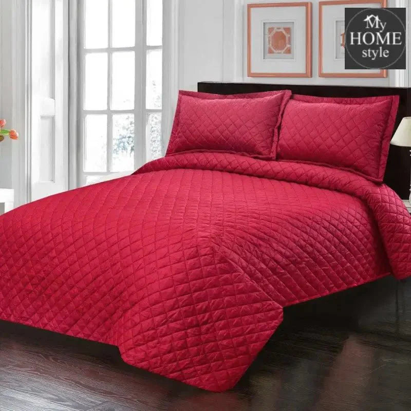 3 Pc's  Luxury Bedspread Maroon