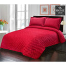 3 Pc's  Luxury Bedspread RED