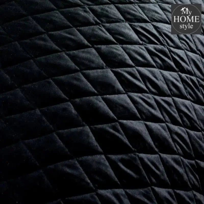 3 Pc's  Luxury Satin Strip Bedspread Black