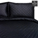 3 Pc's  Luxury Satin Strip Bedspread Black