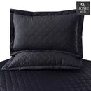 3 Pc's  Luxury Satin Strip Bedspread Black