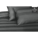 3 Pc's Luxury Satin Stripe Duvet Set Grey