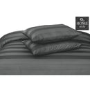 3 Pc's Luxury Satin Stripe Duvet Set Grey