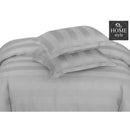 3 Pc's Luxury Satin Stripe Duvet Set Light Grey