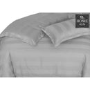 3 Pc's Luxury Satin Stripe Duvet Set Light Grey