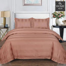 3 Pc's Luxury Satin Stripe Duvet Set Peach