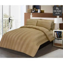 3 Pc's Luxury Satin Stripe Duvet Set Skin Beige