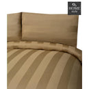 3 Pc's Luxury Satin Stripe Duvet Set Skin Beige
