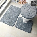 3 PCs Non Skid Suction Toilet Mat - 025