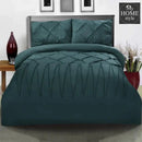 3 Pcs Pintuck & Cross Pleated Duvet Set - Zink