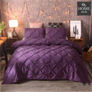 3 Pcs Pintuck Diamond Duvet Set Purple SC