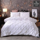 3 Pcs Pintuck Diamond Duvet Set White
