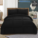 3 Pc's Pleated Duvet Set Black