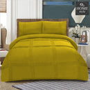 3 Pc's Pleated Duvet Set Mustard