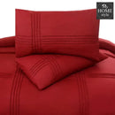 3 Pc's Pleated Duvet Set Red