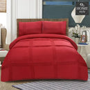 3 Pc's Pleated Duvet Set Red