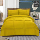 3 Pc's Pleated Duvet Set Yellow