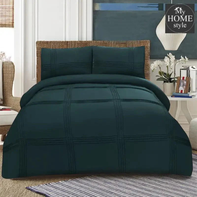 3 Pc's Pleated Duvet Set Zink