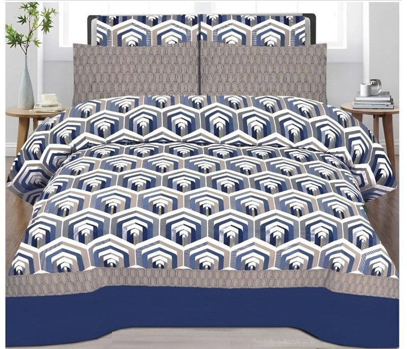 3 Pcs Premium Printed Bed Sheet MHS-859