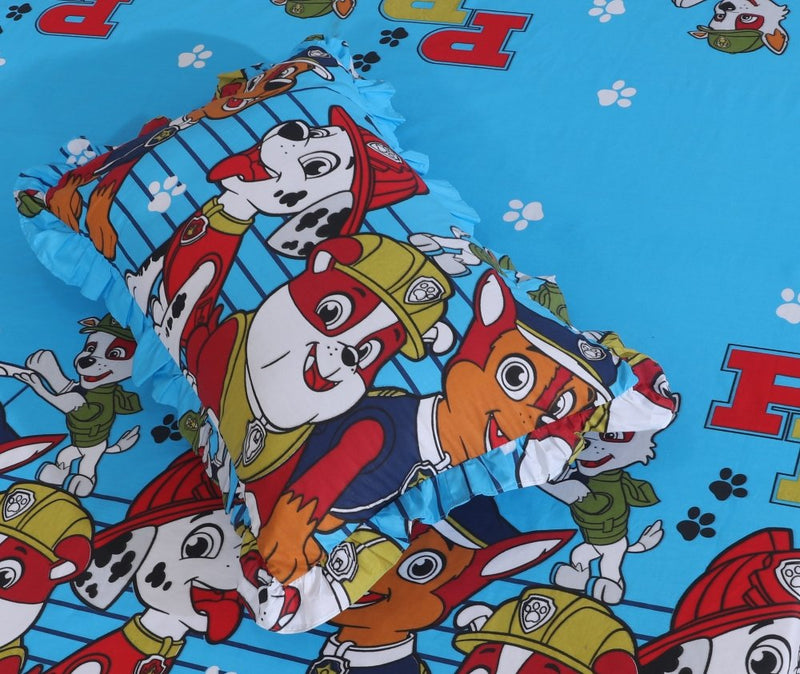 3 PCs Printed Bed skirt with Pillow cover 12