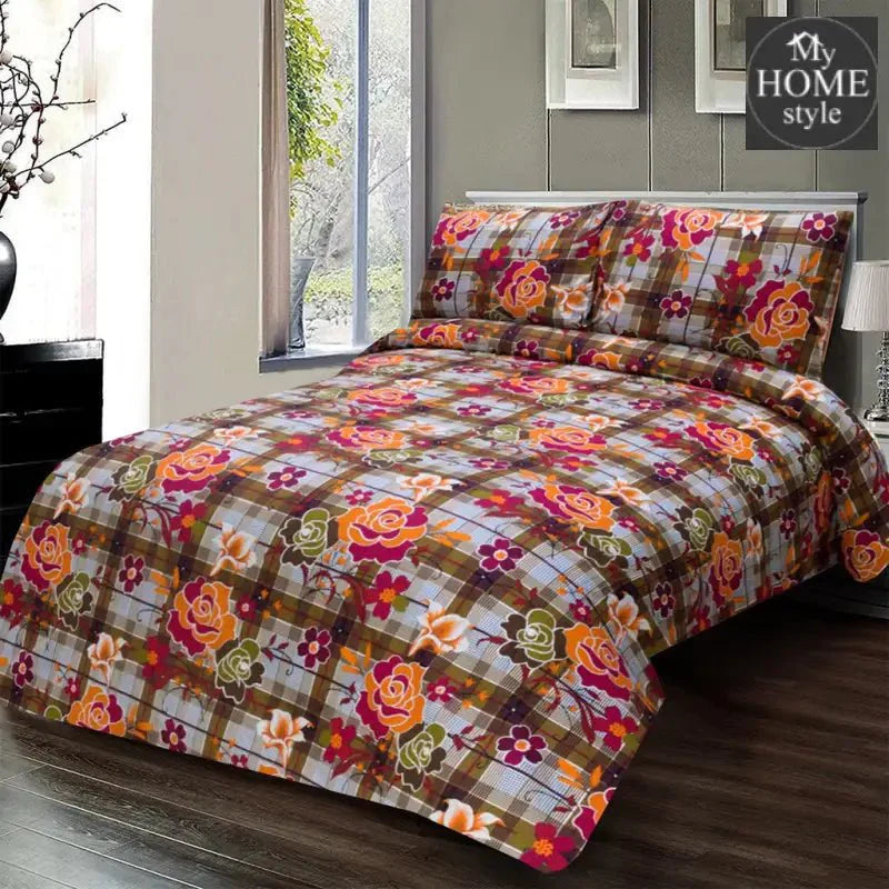 3 PCS PRINTED KING SIZE BED SHEET 811