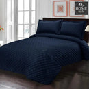 3 Pcs Pure Luxury Bedspread Golden Navy