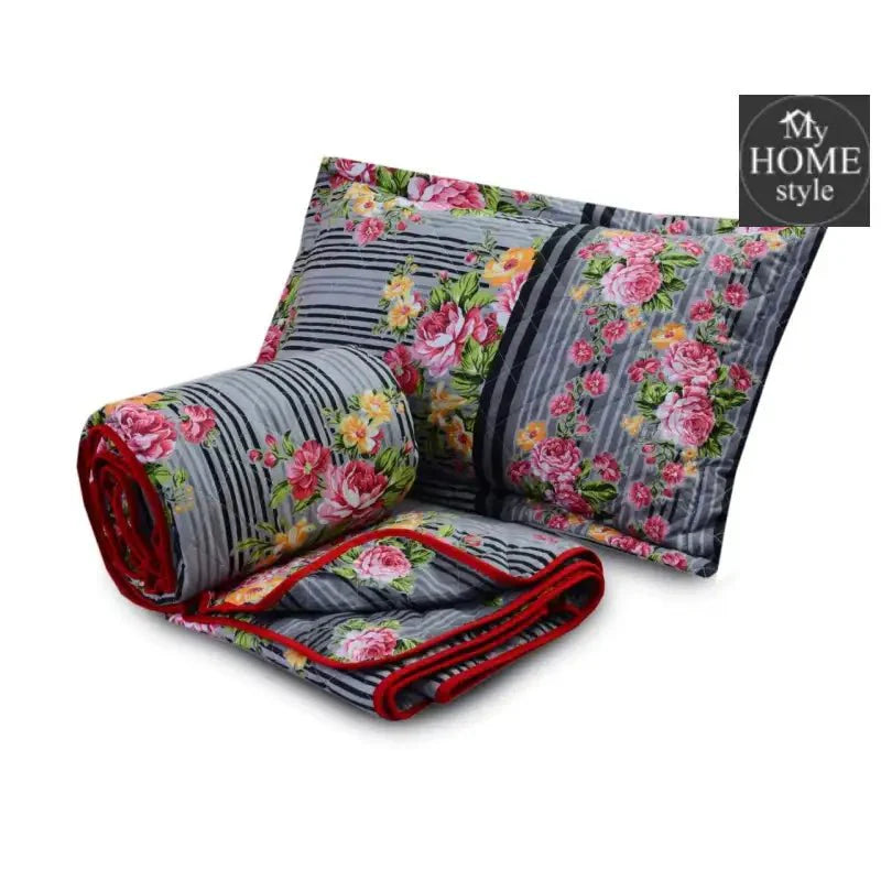 3 Pcs Quilted Floral Bedspread set MHS-n01
