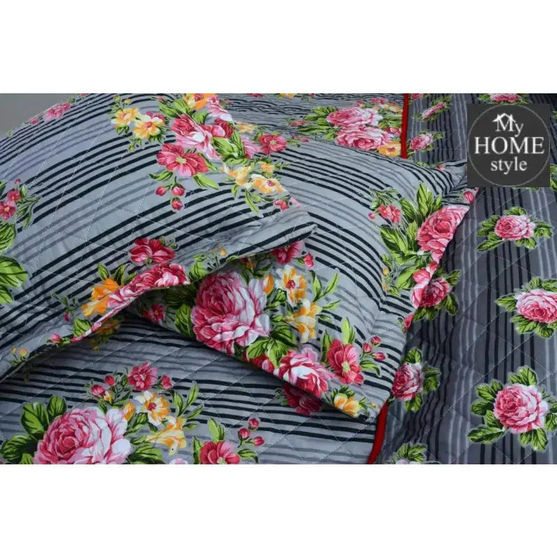3 Pcs Quilted Floral Bedspread set MHS-n01
