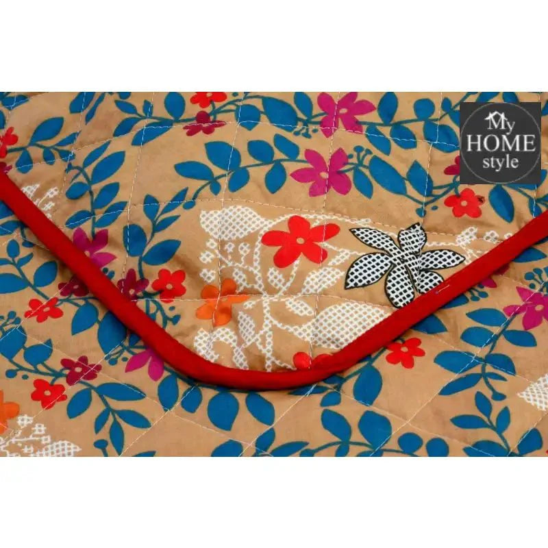 3 Pcs Quilted Floral Bedspread set MHS-n06