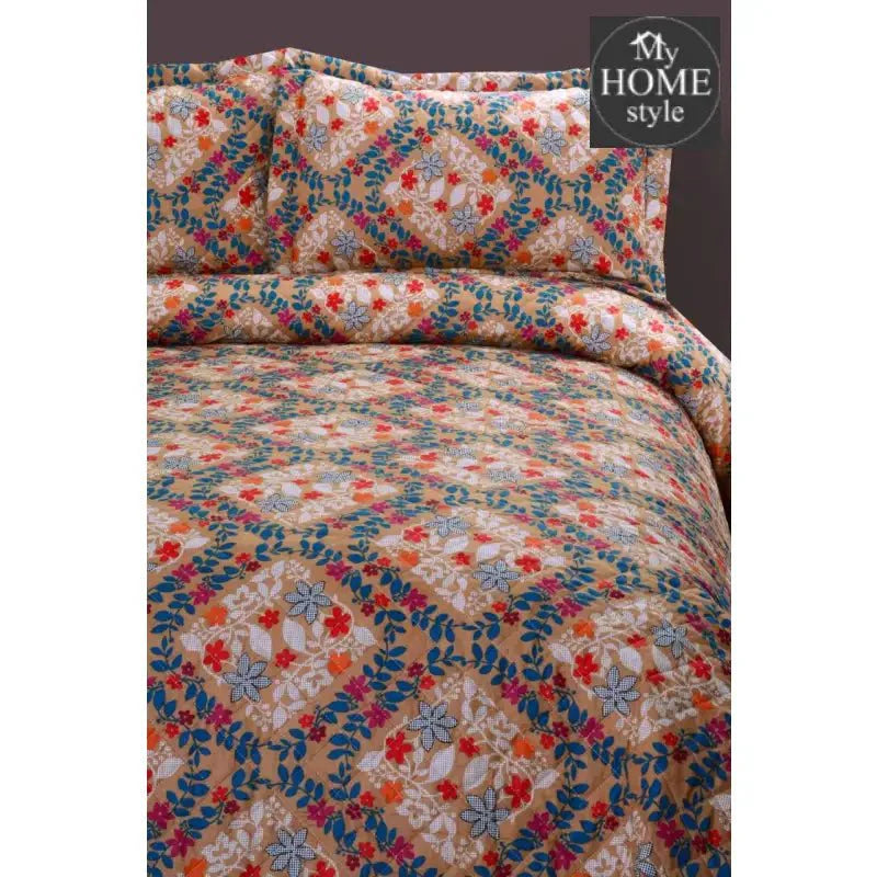 3 Pcs Quilted Floral Bedspread set MHS-n06