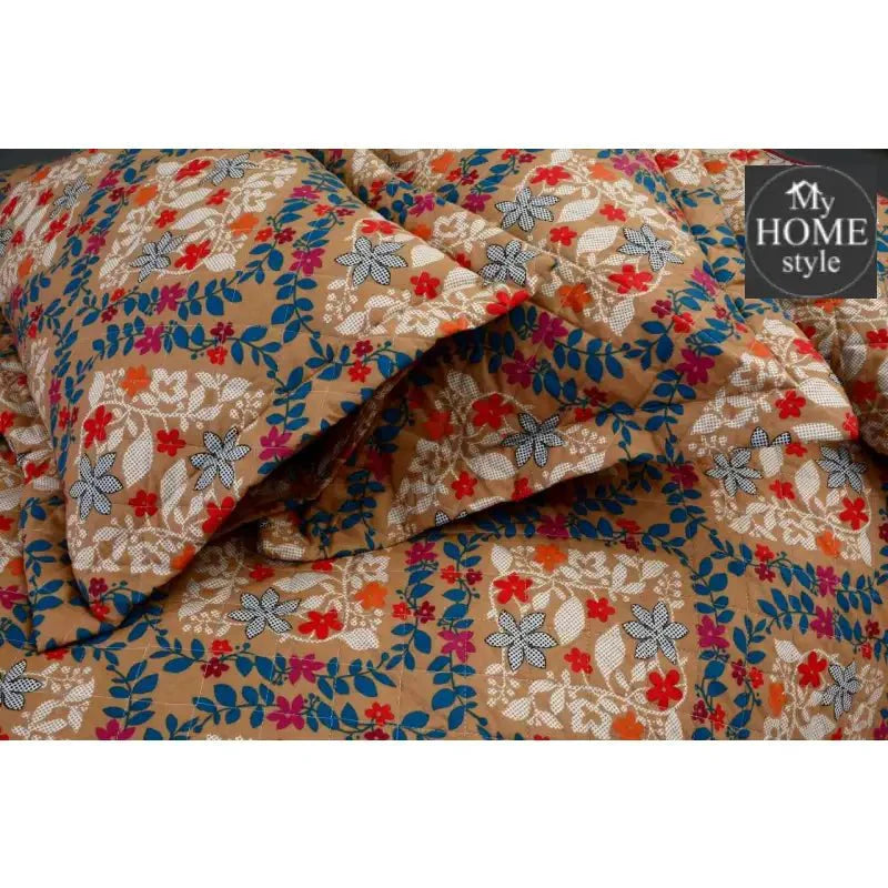 3 Pcs Quilted Floral Bedspread set MHS-n06
