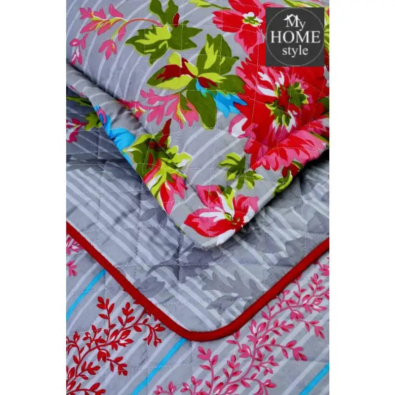 3 Pcs Quilted Floral Bedspread set MHS-n07