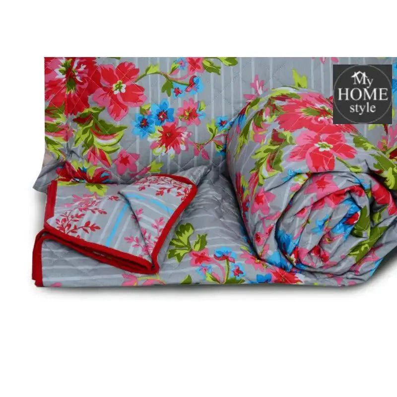 3 Pcs Quilted Floral Bedspread set MHS-n07