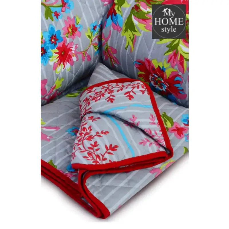 3 Pcs Quilted Floral Bedspread set MHS-n07