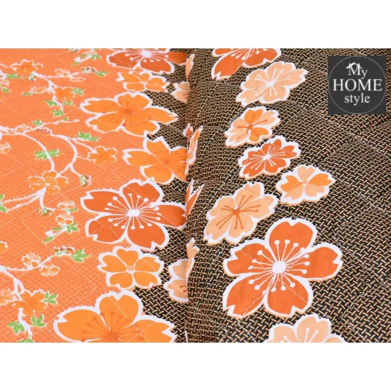 3 Pcs Quilted Floral Print Bedspread set MHS-09