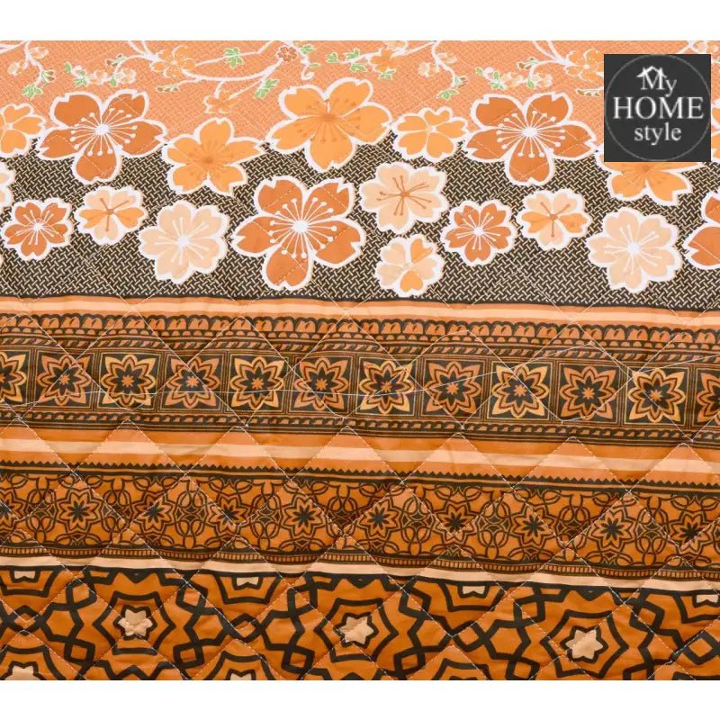 3 Pcs Quilted Floral Print Bedspread set MHS-09