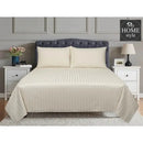 3 Pcs Satin Strip Bed Sheet Cream MHS-728