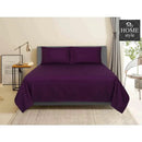 3 Pcs Satin Strip Bed Sheet Plum MHS-725