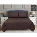 3 Pcs Satin Strip Bed Sheet Raisin MHS-735